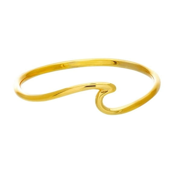 14k Yellow Gold Fancy Wave Ring Size 6 Ring for Women