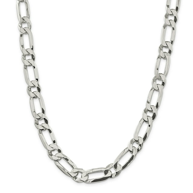 Sterling Silver 12.25mm Elongated 1+1 Open Link Chain (Weight: 97.04 Grams, Length: 24 Inches)