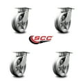 thumbnail image 2 of 6 Inch Kingpinless V Groove Semi Steel Wheel Swivel Top Plate Caster Set of 4, 2 of 2