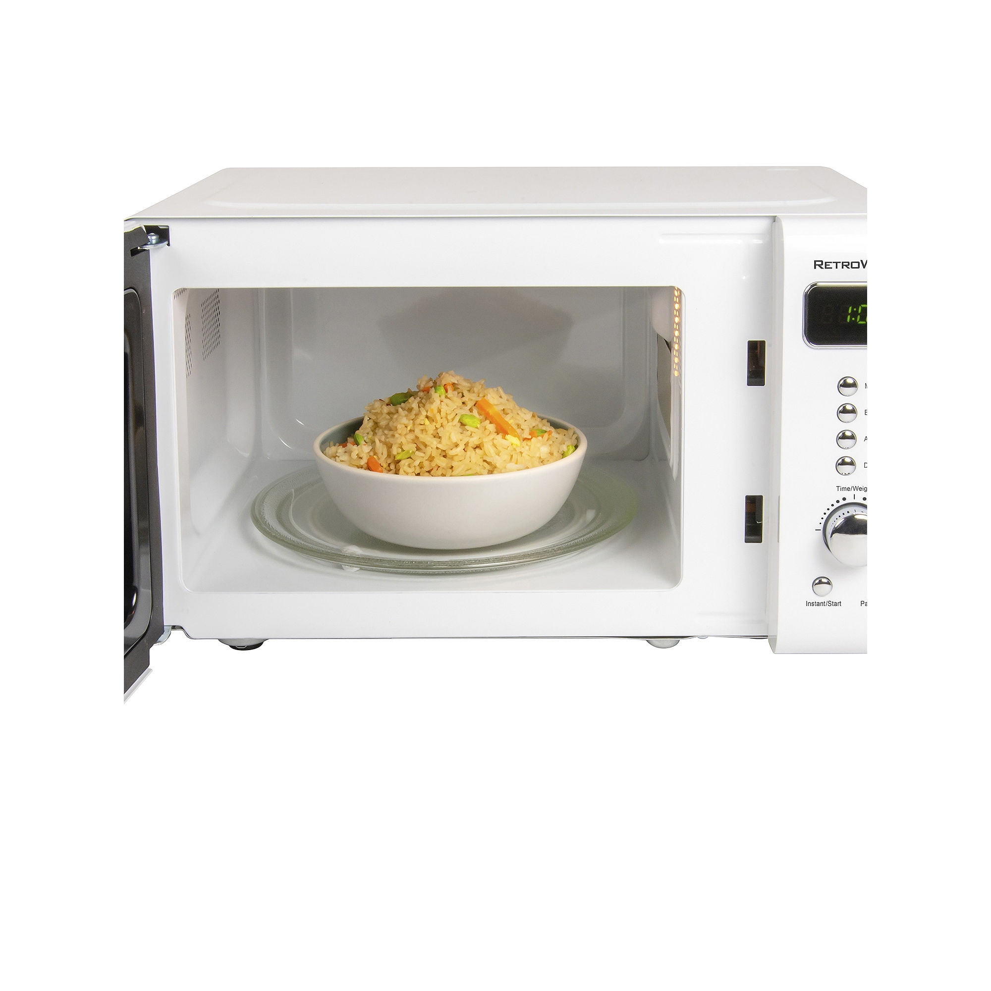 Nostalgia Retro Compact Countertop Microwave Oven - 0.7 Cu. Ft. - 700-Watts  with LED Digital Display - Child Lock - Easy Clean Interior - Red