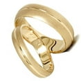 thumbnail image 3 of Pompeii3 Channel Brushed Wedding Band Set 14K Yellow Gold for Men and Women, 3 of 3