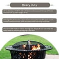 thumbnail image 6 of Sunnydaze 40" Round Wood-Burning Black Finish Steel Diamond Weave Fire Pit Table with Screen, 6 of 15