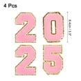thumbnail image 2 of Uxcell 4 Paquetes de Parches de Números Chenille Brillantes 2025 de 8 cm/3 Pulgadas para Bordar en Camisetas, Sombreros, Bolsas Rosa, 2 of 7