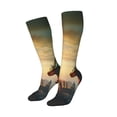 thumbnail image 2 of Fotbe Castle Red Green Sky Dragon print Women's Men's Novelty Crew Socks Cotton Socks Knee High Socks for Walking,Running,Nurses,Pregnancy, 2 of 8