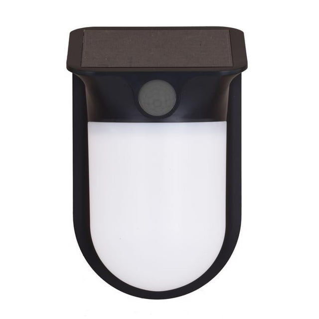 Lámpara de pared de seguridad Dualux con sensor de movimiento, LED solar, negra