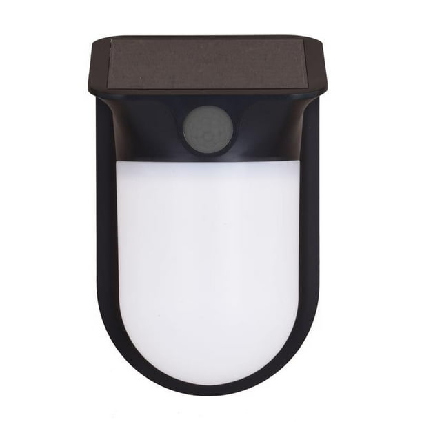Lámpara de pared de seguridad Dualux con sensor de movimiento, LED solar, negra