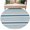 Grey blue, grey, variant on Khaki Blue Striped Round Area Rug 4Ft Washable Circle Rugs for Bedroom Dining Room, Farmhouse Stripes Modern Abstract Art Non-Slip Carpet Floor Mats Indoor Outdoor Carpet Runner Aesthetic Home Decor