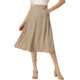 thumbnail image 1 of Falda midi de una línea con estampado floral para mujer Faldas vintage de gasa de verano Caqui S, 1 of 6