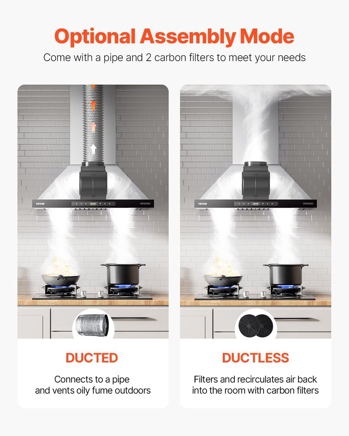 36" Wall Mount Range Hood Ceiling Mount Vent 800CFM Gesture & Touch Control