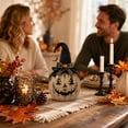 thumbnail image 4 of Halloween Pumpkin Decor Set, 13"Fall Decor,Halloween Decorations, Small Witch Hat Pumpkin Figurines with Bow, Lace and Star, Vintage Farmhouse Halloween Tabletop Decor for Home Party Indoor Display-C, 4 of 12