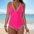 thumbnail image 4 of HCNTES One Piece Swimsuits for Women Tummy Control Bathing Suits Sexy Criss Cross Back Swimwear(Hot Pink,XL), 4 of 9