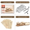 thumbnail image 4 of Kit de maqueta de tren mecánico de rompecabezas de madera 3D a escala 1:80, 4 of 5