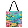 Bolso de compras de hombro con estampado de flores Bolso de mano grande informal (40 * 40 cm) C Tmvgtek Para estrenar