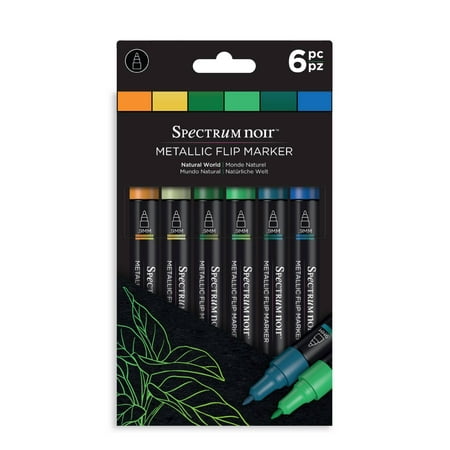 UPC: 0195094044280 | Spectrum Noir Metallic-Flip Markers 6/Pkg-Natural World