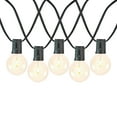 thumbnail image 2 of Novelty Lights 25 Feet Warm White LED G40 Globe Plastic Shatterproof Outdoor Patio String Lights, Black Wire, 2 of 7