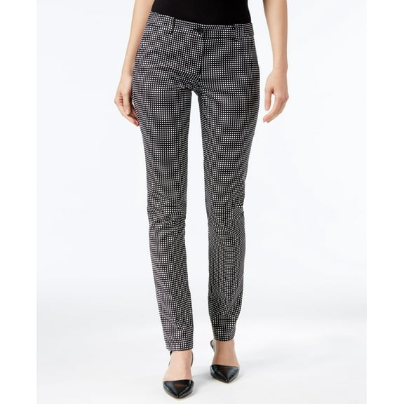 Michael Kors Petite Miranda Printed Skinny Pants Black 4P
