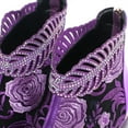thumbnail image 6 of BLTIBY Womens Flower Embroidery Ankle Boots Fashion Rhinestone Pointed Back Zipper Mid Heel Short Booties Casual Trendy Ladies Thick Heel Shoes Purple 43, 6 of 9