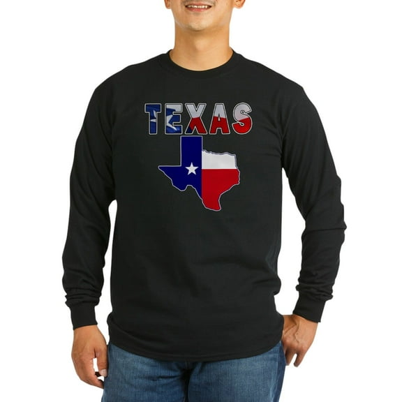 CafePress - Flag Map With Texas Long Sleeve Dark T Shirt - Long Sleeve Dark T-Shirt