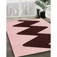 thumbnail image 3 of Ahgly Company Machine Washable Indoor Round Transitional Light Red Pink Area Rugs, 8' Round, 3 of 7