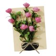 thumbnail image 1 of Decoración del cartel del arte de la tarjeta de la placa de la placa de la pared de la flor artificial Rose roja Rosa roja Sunnimix Flores artificiales, 1 of 5