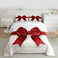 thumbnail image 2 of jejeloiu Romantic Valentine Gift Twin Comforter Sets,Cartoon Cute Bow Bedding Set For Teens Reversible 2 Pieces, 2 of 8