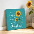 thumbnail image 2 of You Are My Sunshine Canvas Wall Art for Living Room, Vintage Country Yellow Sunflower Floral Bees Heart Teal Poster Print Painting for Bedroom Office Home Decor Wall Pictures Prepare To Hang 10"x10", 2 of 9