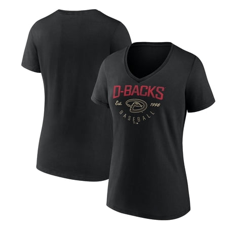 Women s Black Arizona Diamondbacks Live For It Team V-Neck T-Shirt