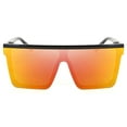 thumbnail image 3 of FEISEDY Women Men Flat Top Shield Sunglasses Oversized Square Rimless Shades UV400 B2470, 3 of 6