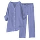 thumbnail image 1 of Conjunto de 2 piezas para mujer: pantalones anchos con cintura elástica y blusa de manga larga - Ropa informal para todas las estaciones - Poliéster, tallas S-XL, 1 of 5