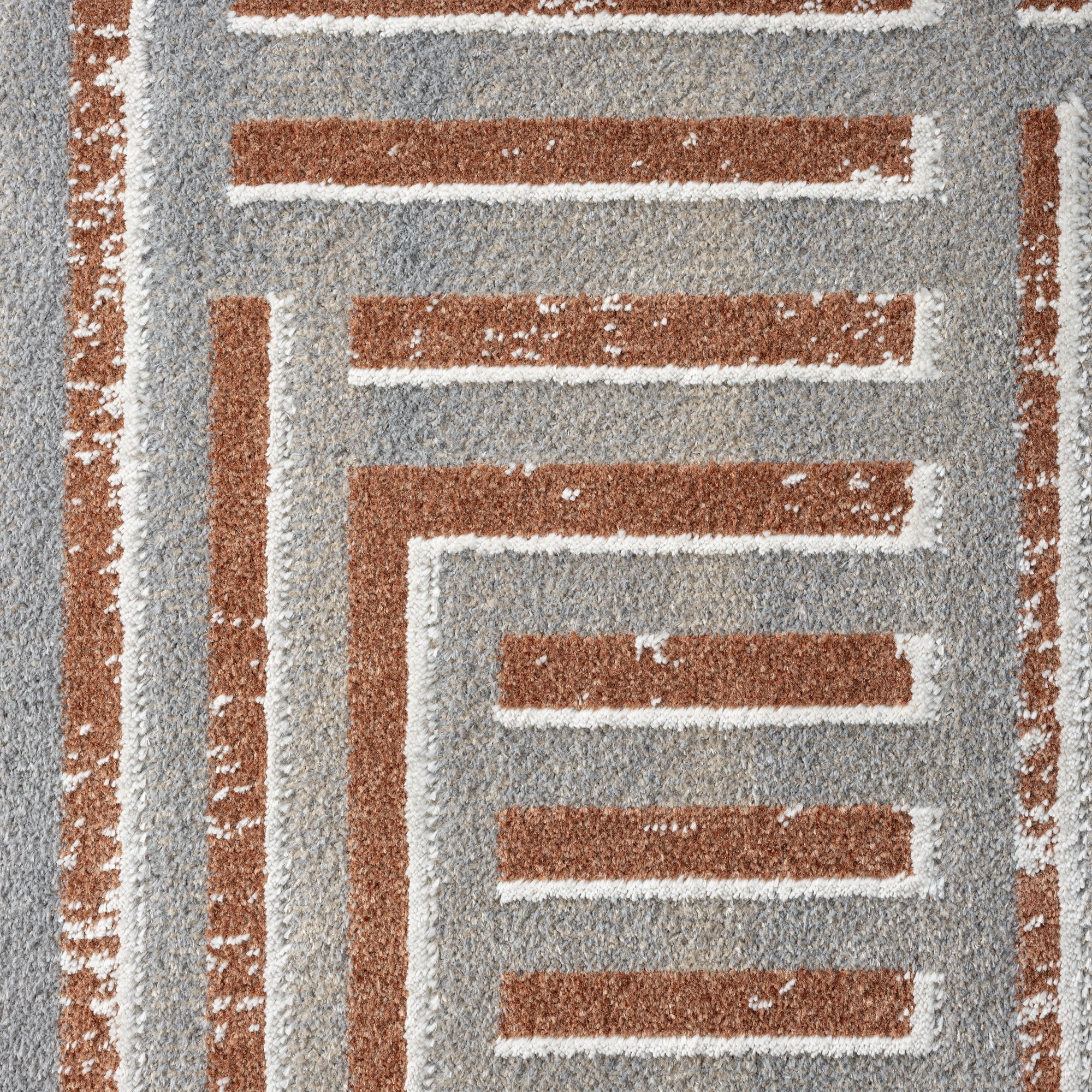 Ox Bay Wesley 2' x 3', Gray/Rust Geometric Washable Indoor Area Rug by Evette Rios