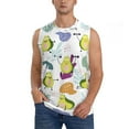 thumbnail image 2 of Goofa Orange Green Avocado Printed Men's Sleeveless T-Shirt - Athletic Gym Workout Tank Top for Men - Moisture-Wicking, UPF 30+ Quick-Dry Muscle Tee-Small, 2 of 8
