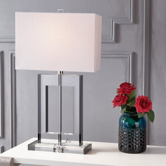 JONATHAN Y Parish 26" Crystal LED Table Lamp, Clear/Black, JYL2015A