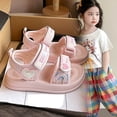 thumbnail image 7 of Girls' Sandals, Open Toed Princess Flat Sandals, Summer Beach Soft Soled Sandals, Children/Toddlers, 7 of 7