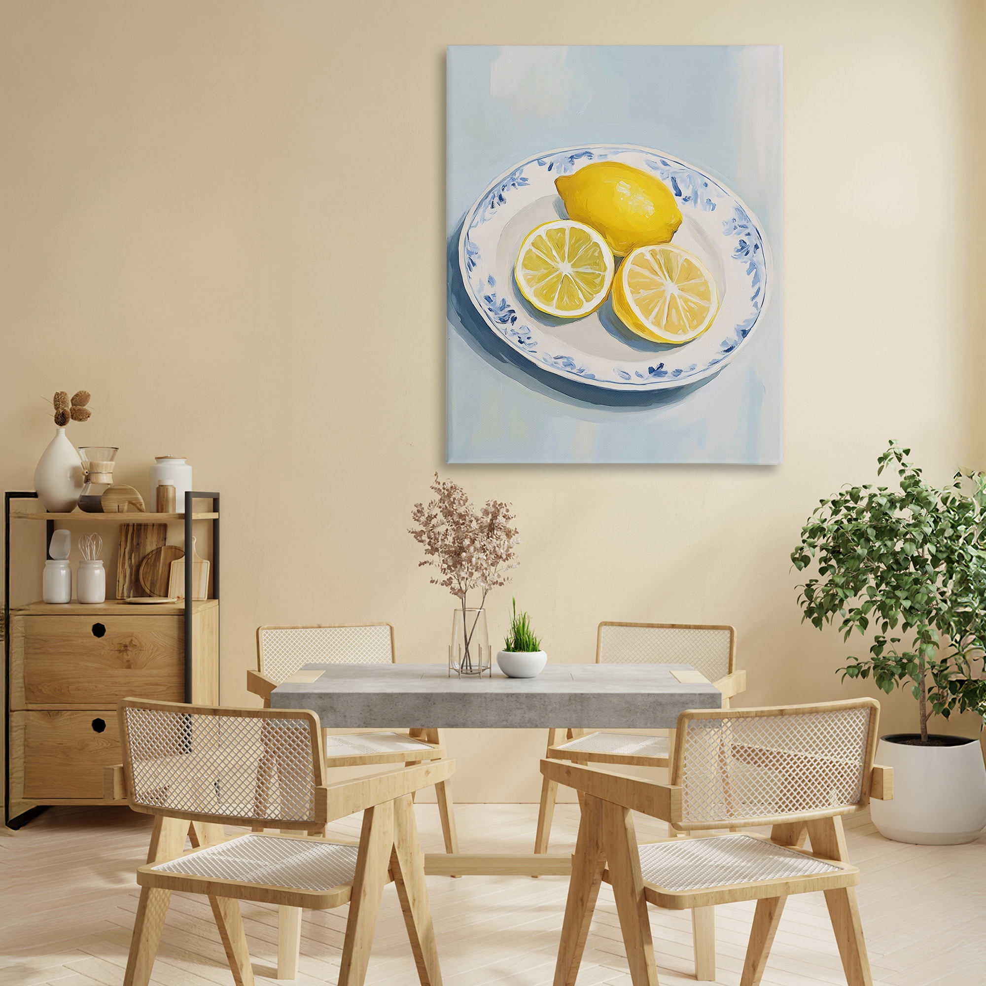 Stupell Industries Plate of Juicy Lemons Canvas Wall Art, design by The Prints Vibe