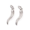 thumbnail image 2 of Rack Plating Brass Pendants with Jump Ring Long-Lasting Plated Cadmium Free & Lead Free Horn of Plenty/Italian Horn Cornicello Charm Platinum 18x4x4mm Jump Ring: 5x1mm Inner Diameter: 3mm, 2 of 3