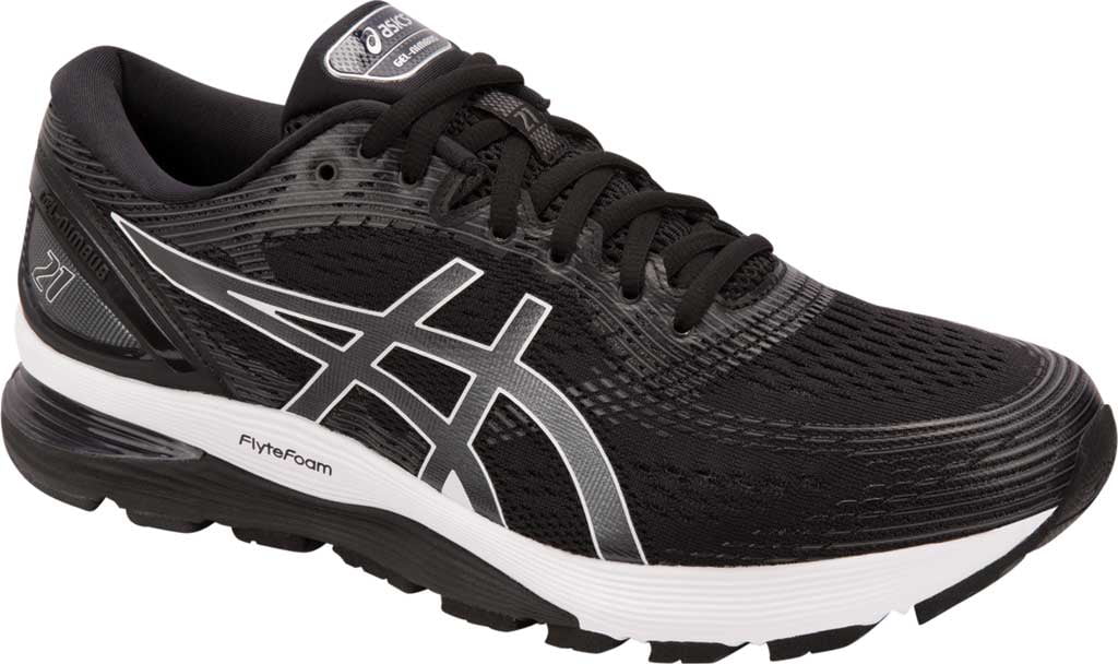 Men's ASICS GEL-Nimbus 21 Shoe Black/Dark Grey 4E Walmart.com