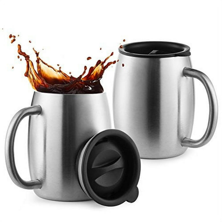 Mug inox chrome metal Double paroi voyage café tasse à thé 30 cl Veg