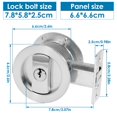 thumbnail image 3 of Bed/Bath Pocket Door Lock and Pull  Privacy Door Lock with Key Recessed 2 Sided Invisible Sliding Door Locks Hardware for 1 3/8 Inch to 1 15/16 Inch Thickness Door, 3 of 9