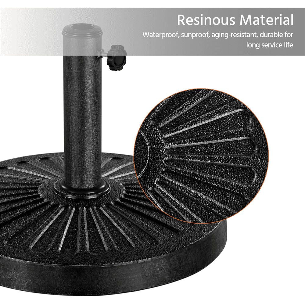 Alden Design 30 lb Heavy Duty Iron Patio Umbrella Base 18" for Outdoor, Black