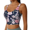 thumbnail image 2 of Vsdgher Rose Flowers Print Women Sleeveless Athletic Tank Top Built-in Bra Camisole Sports Vest for Yoga Running Fitness Exercise with Removable Pads, 2 of 8