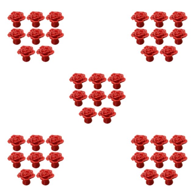 ZheElen Decorative And Easy-to-install Flower Pulls Knobs For Unique Touch Wide Range red 5Set