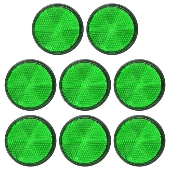 Round Rear Reflectors, 8 Pcs Safety Reflective Warning Reflector Plastic Universal Motorcycle Reflector with M6 Screw Mount for Car Motorcycle Trailer Bike Bicycles Dirt, Green