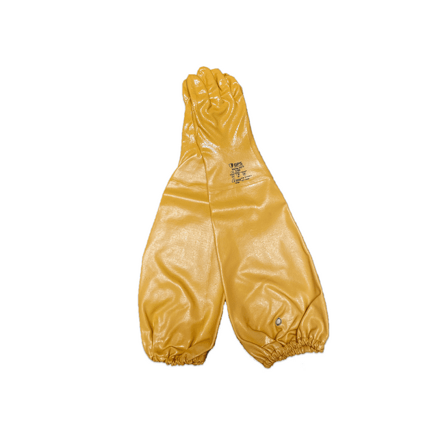 26" Nitrile Elbow Length Chemical Resistant Yellow Gloves, Liquid Proof