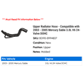 thumbnail image 2 of Upper Radiator Hose - Compatible with 2003 - 2005 Mercury Sable 3.0L V6 24-Valve DOHC 2004, 2 of 2