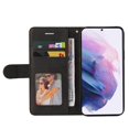 thumbnail image 2 of Wallet Case for Samsung Galaxy S22 with Card Slots Cash Holder Magnetic Clasp Flip Folio Cover, Premium Luxury PU Leather Kickstand Soft Silicone Shockproof Protective Case, Black, 2 of 8
