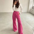 thumbnail image 4 of 2023 Primavera/verano nuevas mujeres de cintura alta Casual pantalones de pierna ancha pantalones largos Palazzo Pantalones, 4 of 5
