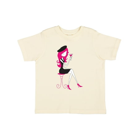 

Inktastic French Girl Fashion Girl Pink Hair High Heels Gift Toddler Toddler Girl T-Shirt