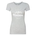 thumbnail image 2 of Matthew 17:20 He Moves Mountains | Womens Christian Slim Fit Junior Tee, Heather Grey, X-Large, 2 of 3