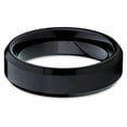 thumbnail image 3 of Tungsten Wedding Band 6mm Black Tungsten Ring Tungsten Carbide Ring Beveled Shiny Polish Men and Women Comfort Fit, 3 of 3