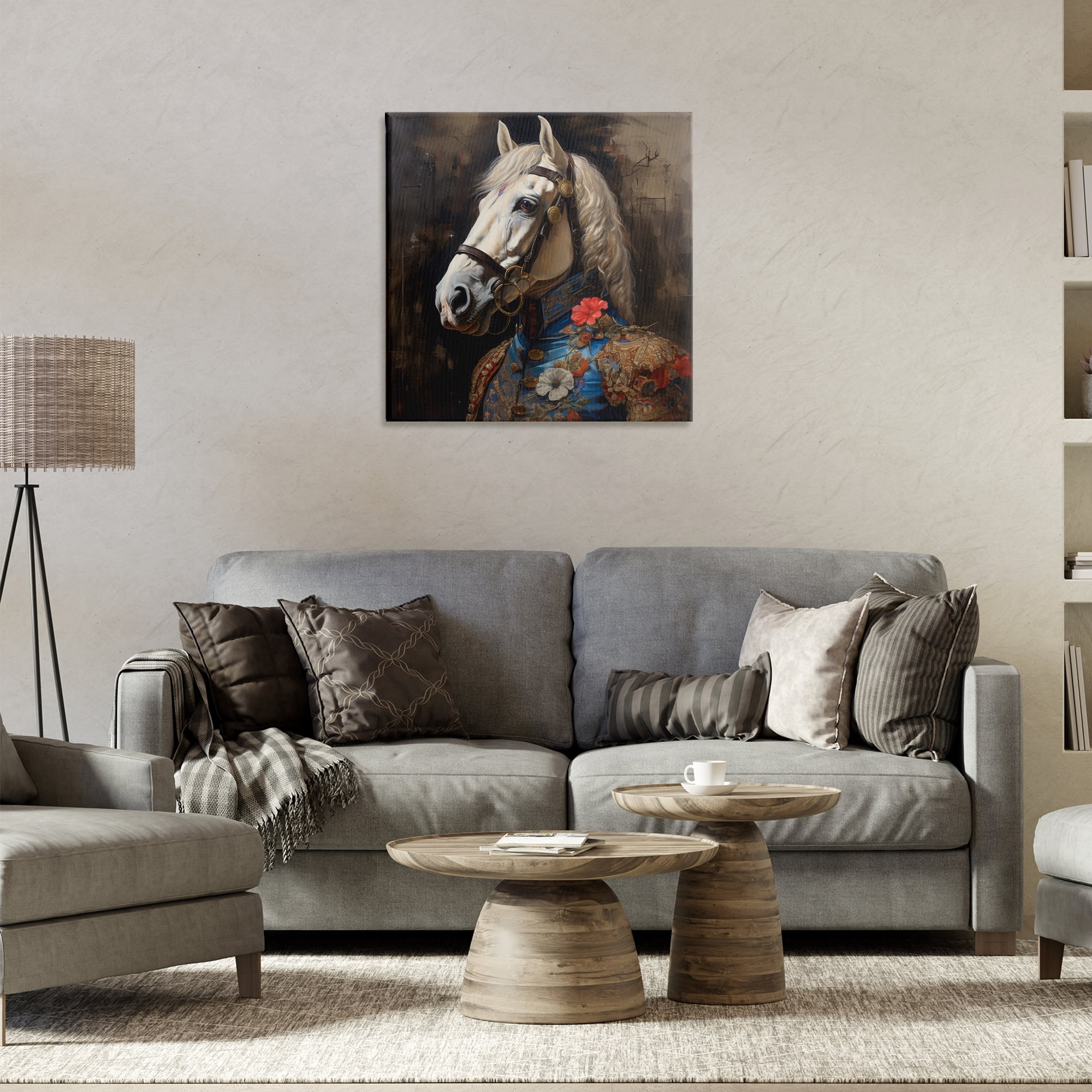 Stupell Industries Horse with Regal Clothing Animals & Insects Painting Gallery Wrapped Canvas Art Print Wall Art, 24 x 24